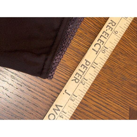 Vintage Y2K Wrapper Brown Swing Skirt Made in USA Stretchy Flowy A-Line Minimali - Picture 12 of 13
